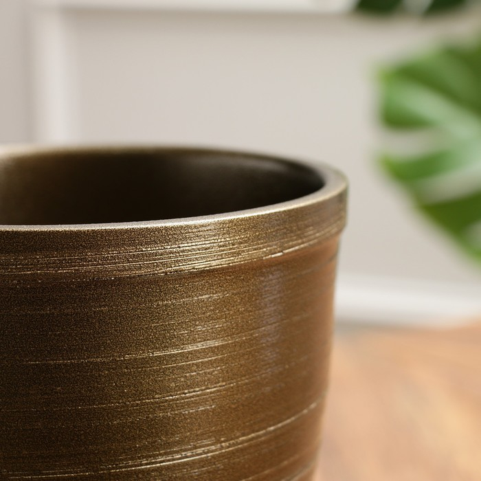 Горшок цветочный "Черное золото" с поддоном, 2,4л