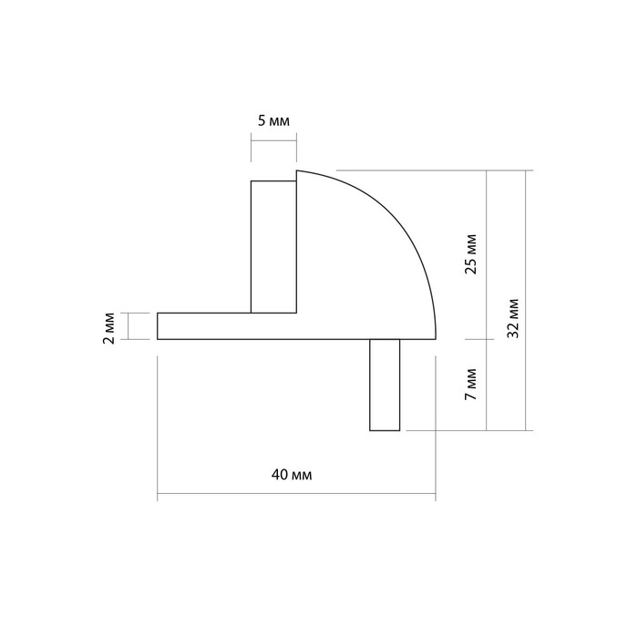 Упор дверной LOCKLAND, с крепежным штырем, d=40 мм, h=25 мм, цвет хром