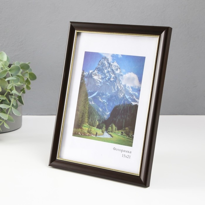 Фоторамка пластик "Офис 8" 15х21 см, венге