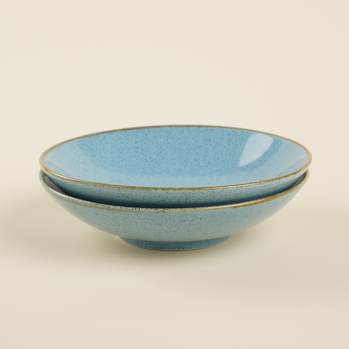 Набор мисок фарфоровых SL Home &laquo;Аззура&raquo;, 380 мл, d=16,5 см, цвет голубой