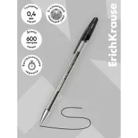 Ручка гелевая ErichKrause R-301 Classic Gel Stick, узел 0.5 мм, чернила чёрные, длина линии письма 600 метров