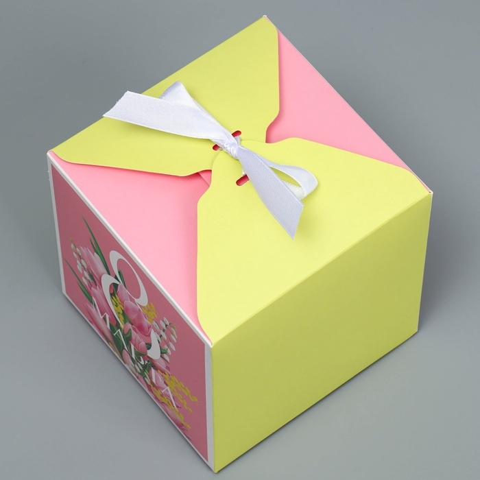 Коробка подарочная складная, упаковка, &laquo;8 марта&raquo;, 12 х 12 х 12 см