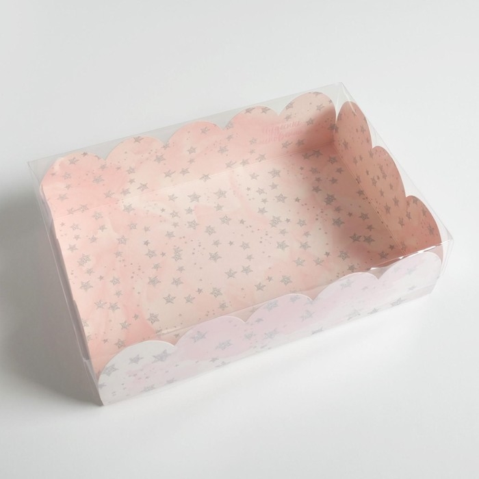 Коробка для печенья, кондитерская упаковка с PVC крышкой, &laquo;Чудесных мгновений&raquo;, 20 х 30 х 8 см