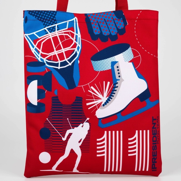 Сумка шоппер Putin team, 35 х 40 х 0.5 см, красная