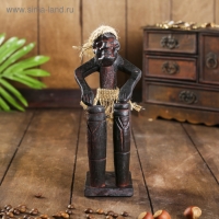 Сувенир &laquo;Абориген с двумя барабанами&raquo;, 19&times;9&times;9 см, дерево