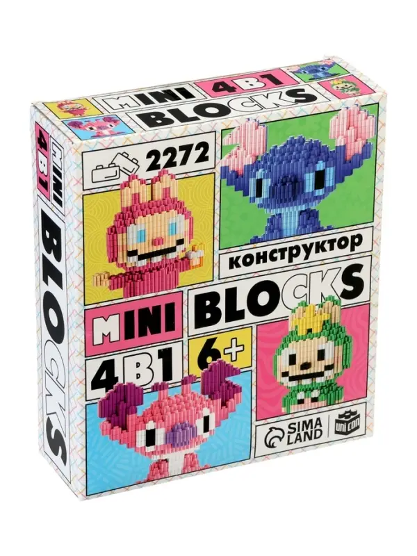 UNICON Конструктор "Mini Blocks. Веселые друзья", 4 в 1, 2272 деталей