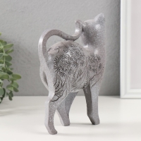 Сувенир полистоун "Серая кошечка с узорами" 5,5х14х17,5 см