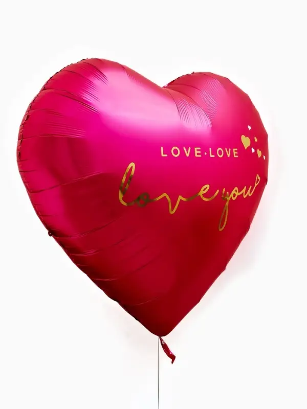 Воздушный шар фольгированный 63" &laquo;Сердце, фуксия"