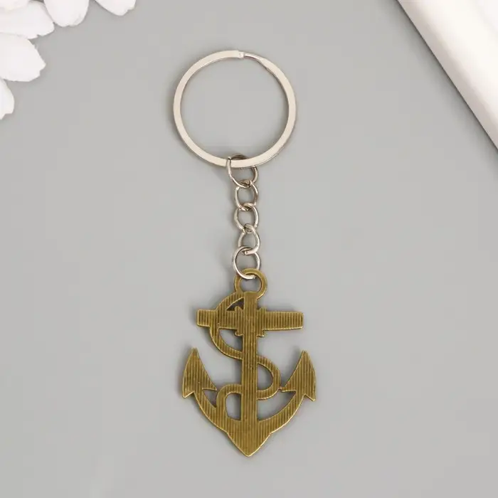 Металлический брелок для ключей на кольце &laquo;Якорь и веревка&raquo;, 4&times;3 см, МИКС