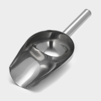 Совок из нержавеющей стали для льда и сыпучих продуктов, 260 мл, 24&times;9 см, цвет хромированный