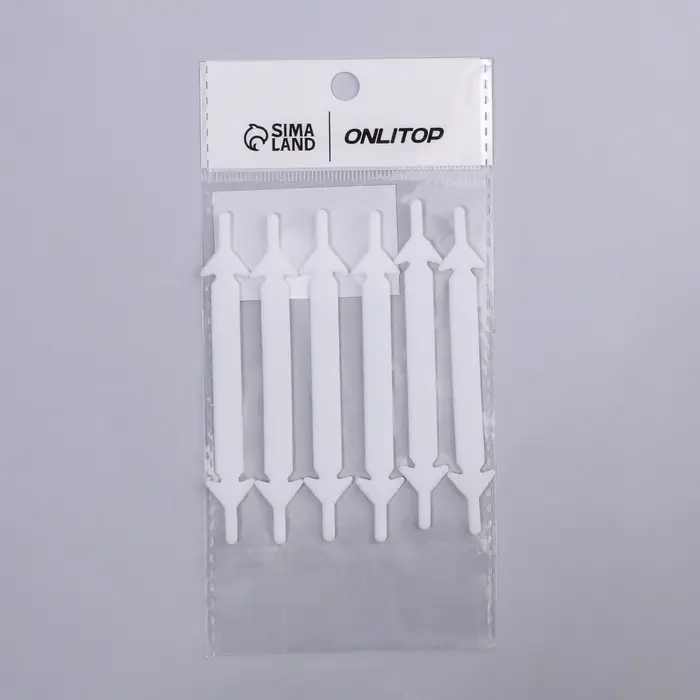 Шнурки для обуви, 6 шт., силиконовые, плоские, 13 мм, 9 см, белые