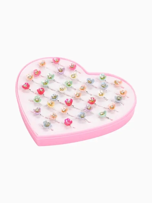 Кольцо детское &laquo;Орхидея&raquo;, цвет МИКС в серебре