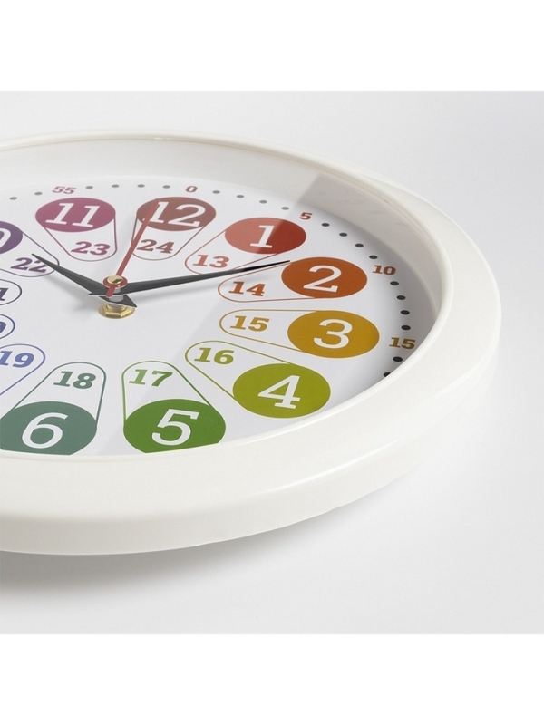 Часы настенные "Время учиться", детские, развивающие, d-29см, белые