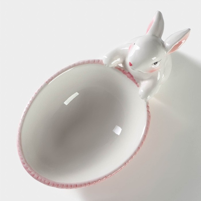 Конфетница Доляна &laquo;Зайка&raquo;, 240 мл, 21,5&times;12,5&times;11,5 см, цвет розовый