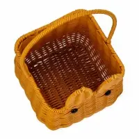 Корзина пластик 17 х 17 х 17 см, ручка16 см металл каркас Заяц, коричневый