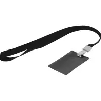 Карман для пропуска с лентой Staff, черный