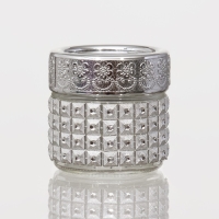 Банка стеклянная для хранения сыпучих продуктов &laquo;Сильвер&raquo;, 100 мл, 5,7&times;5,5 см, с пластиковой крышкой, цвет серебряный