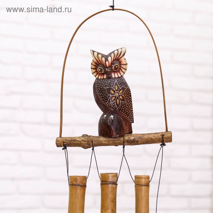 Музыка ветра &laquo;Сова&raquo;, 83&times;20&times;4 см, бамбук, МИКС