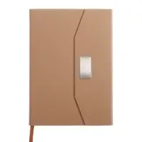 Ежедневник недатированный формат А5, с клапаном, 112л, линия, пвх, Бежевый