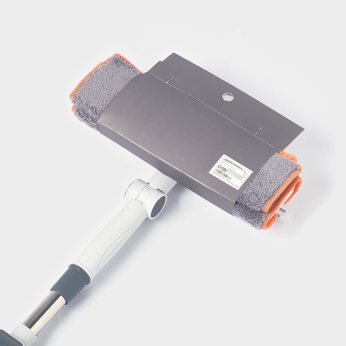 Оконная швабра с креплением на зажимах 28х8 см, длина 103-145 см, 2 насадки, 45+180 поворот   107959