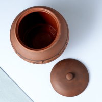 Жаровня Кунгурская керамика &laquo;Орнамент&raquo;, 7 л, с прорезью, молочение, коричневая