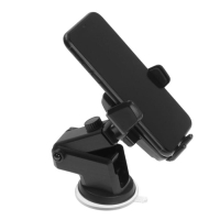 Держатель телефона на присоске, раздвижной 6.5-10 см, черный