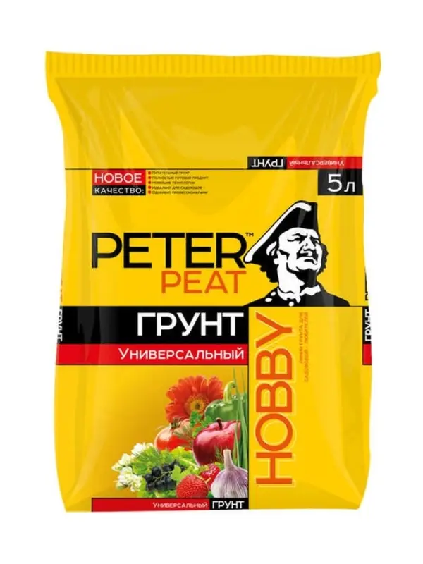 Грунт Универсальный "PETER PEAT", линия Хобби, 5 л