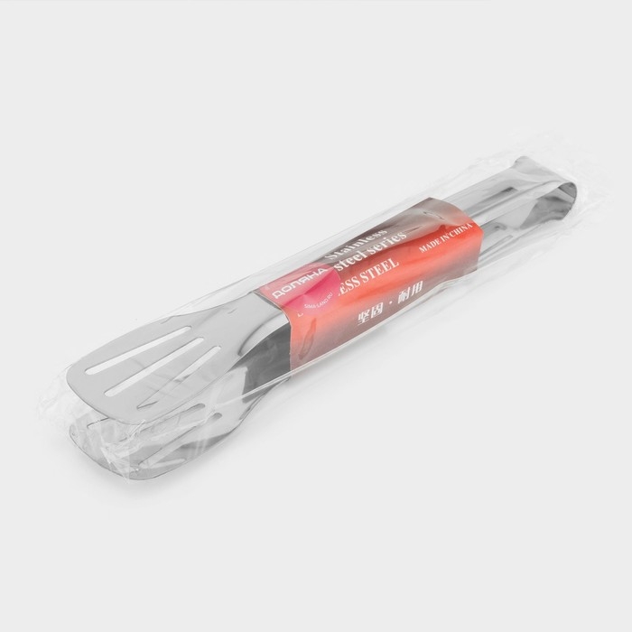 Щипцы кухонные Доляна &laquo;Лопатка&raquo;, 201 сталь, 24 см, цвет серебристый