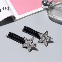 Резинка для волос "Пружинка-звёздочка" (набор 2 шт) 9,5х1,5 см, чёрный