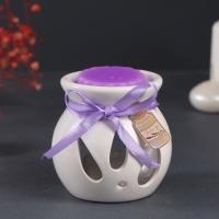 Набор: аромалампа для эфирных масел, мелтсы из воска ароматические &laquo;Лаванда&raquo;, сиреневая, 6.5&times;6.2&times;7.5 см