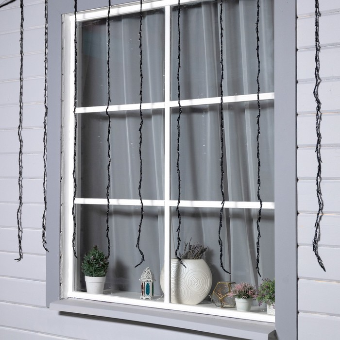 Гирлянда &laquo;Водопад&raquo; 2 &times; 1.5 м, IP44, УМС, прозрачная нить, 400 LED, свечение белое, 8 режимов, 220 В