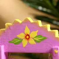 Сувенир &laquo;Зайки на качелях&raquo;, 11&times;5.4&times;14.4 см, дерево, сиреневый