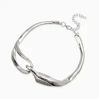 Колье "Стиль", цвет серебро d=12см