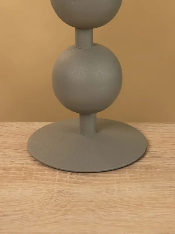 Подсвечник на 1 свечу текстурный "Графитовый" с 2 сферами 8,5х8,5х18 см