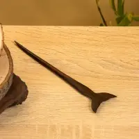 Заколка для волос фигурная, дерево Соно, 18х3 см, цв. тёмно-коричневый