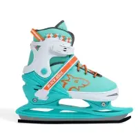 Коньки раздвижные BlackAqua, р. 35-38, для фитнеса, мятные, оранжевые