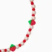 Бусы детские &laquo;Выбражулька. Клубники&raquo;, жемчуг, 34.5 см, красно-белый