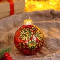 Шар с ручной росписью 80 мм &laquo;Хохлома&raquo;