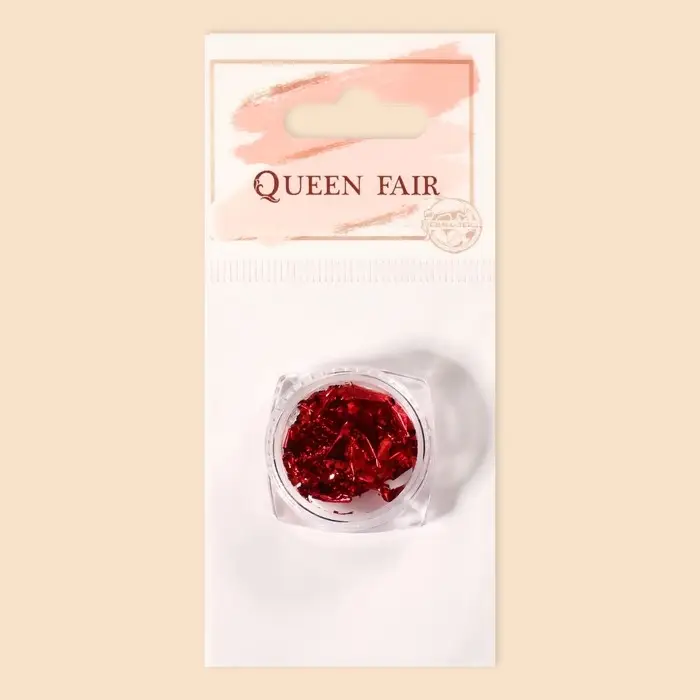 Поталь для декора ногтей, красная