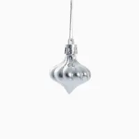 Набор украшений пластик 33 шт "Праздничный хоровод" 4 см, серебро