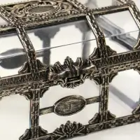 Шкатулка пластик "Сундучок" бронза 10,5х8х6,5 см