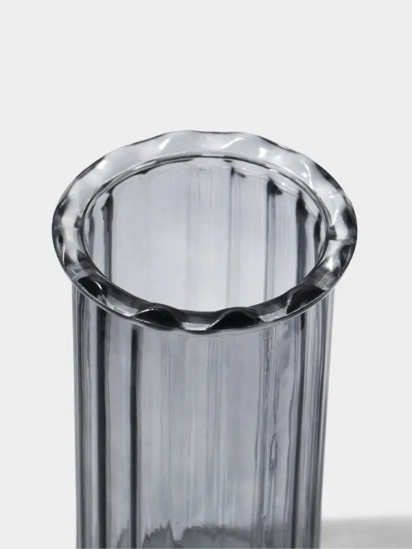 Ваза стекло настольная "Кейли" 19х9,5 см, серый