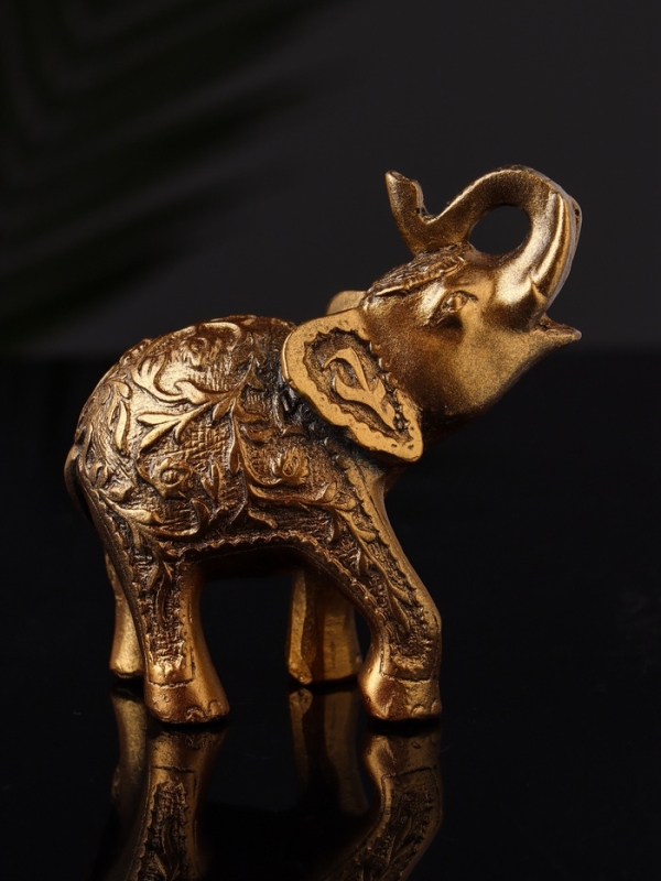 Фигура "Слон резной" 10х9,5х3 см, бронза