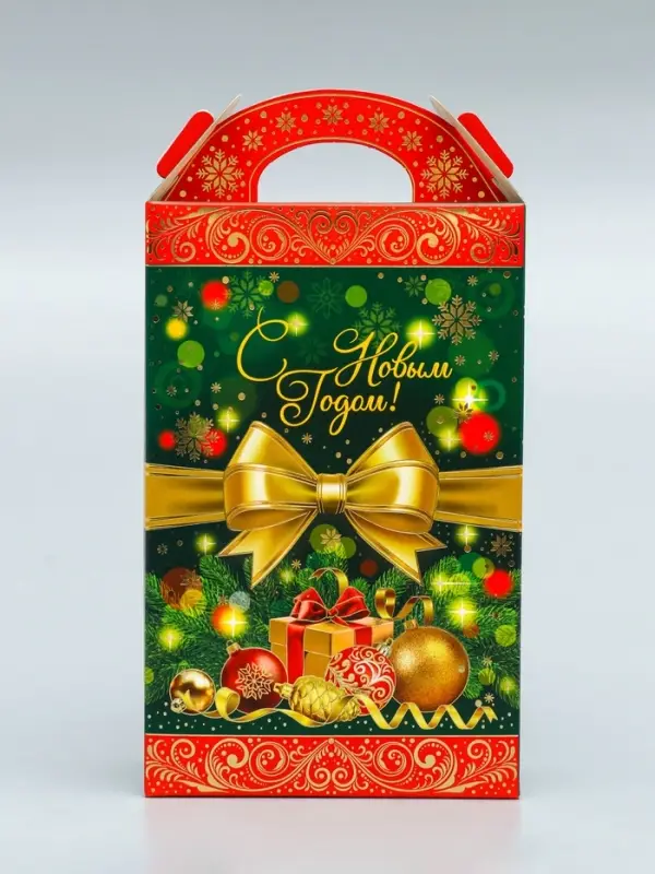 Коробка подарочная новогодняя Ларец &laquo;Бантик&raquo; 17.5&times;31&times;7 см