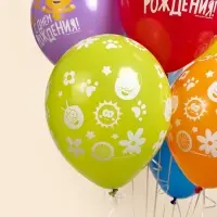 Воздушные шары латексные 12" &laquo;Котенок Котэ, С Днем Рождения&raquo;, 25 шт., МИКС