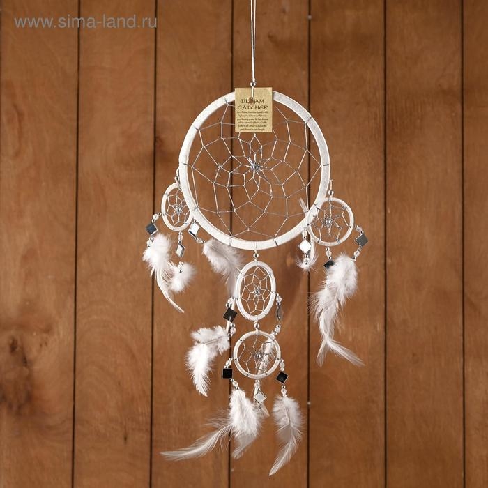 Ловец снов &laquo;Пять колец&raquo;, 25&times;0.5&times;50 см, серый