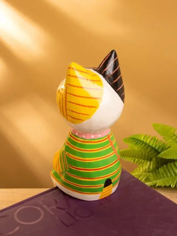 Сувенир дерево "Кошка сидящая" цв. жёлтый, 10х10х28 см