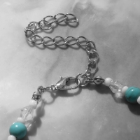 Браслет на ногу &laquo;Морская звезда&raquo;, бело-голубой в серебре, 23.5 см + удлинитель 4.5 см