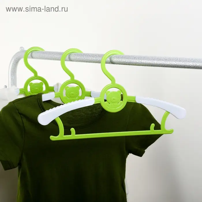 Плечики для одежды детская &laquo;Мишка&raquo;, раздвижная, размер 30-34, цвет МИКС