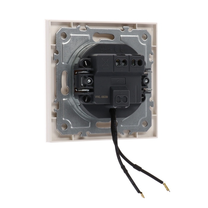 Выключатель TOT Glossy Glass, 10 А, 1 клавиша, с подсветкой, скрытый, стекло, белый